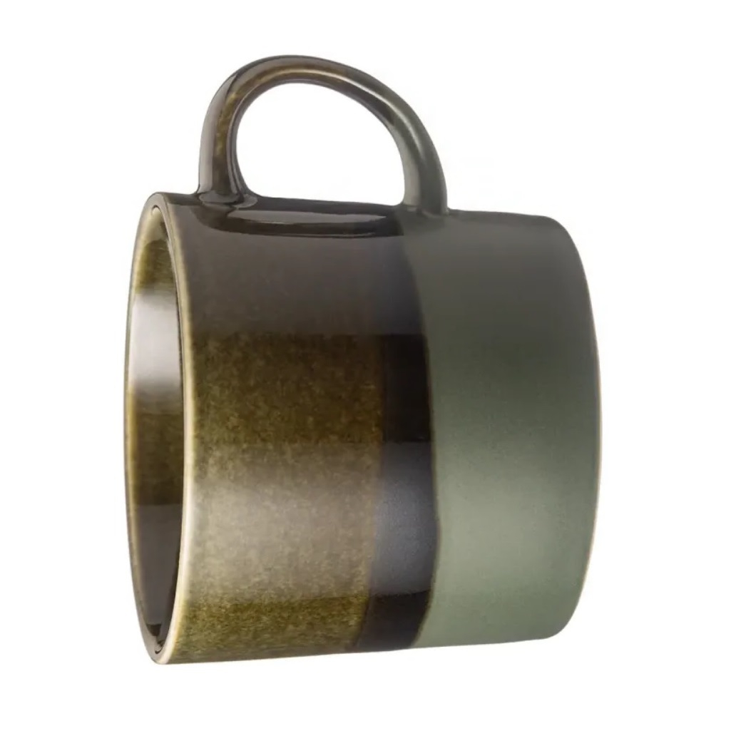 Кружка Bronco Country Stoneware, 380 мл, керамика, зеленый с коричневым, 445-112