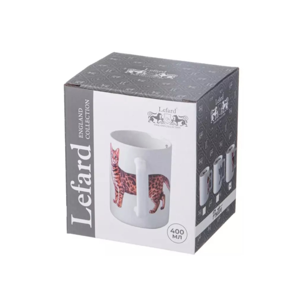 Кружка Lefard Bengal Cat, 400 мл, фарфор, белый, 80х70х108 мм, 260-935