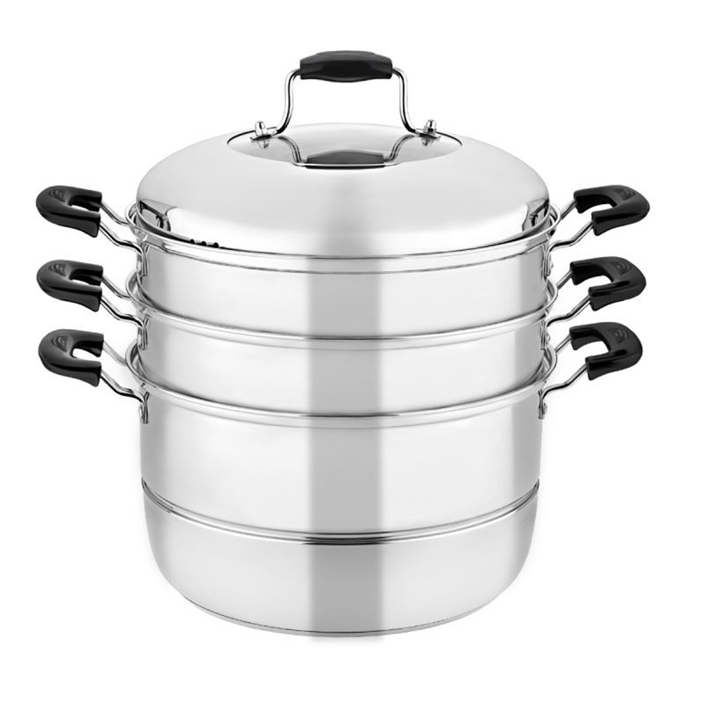 Мантоварка Lara LR03-40 с крышкой, 3 секции, нержавеющая сталь, 11 л