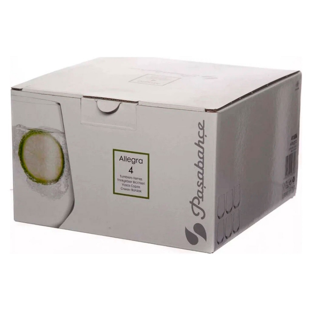 Набор стаканов Pasabahce Allegra 41536, стекло, 425 мл, в упаковке 4 штуки