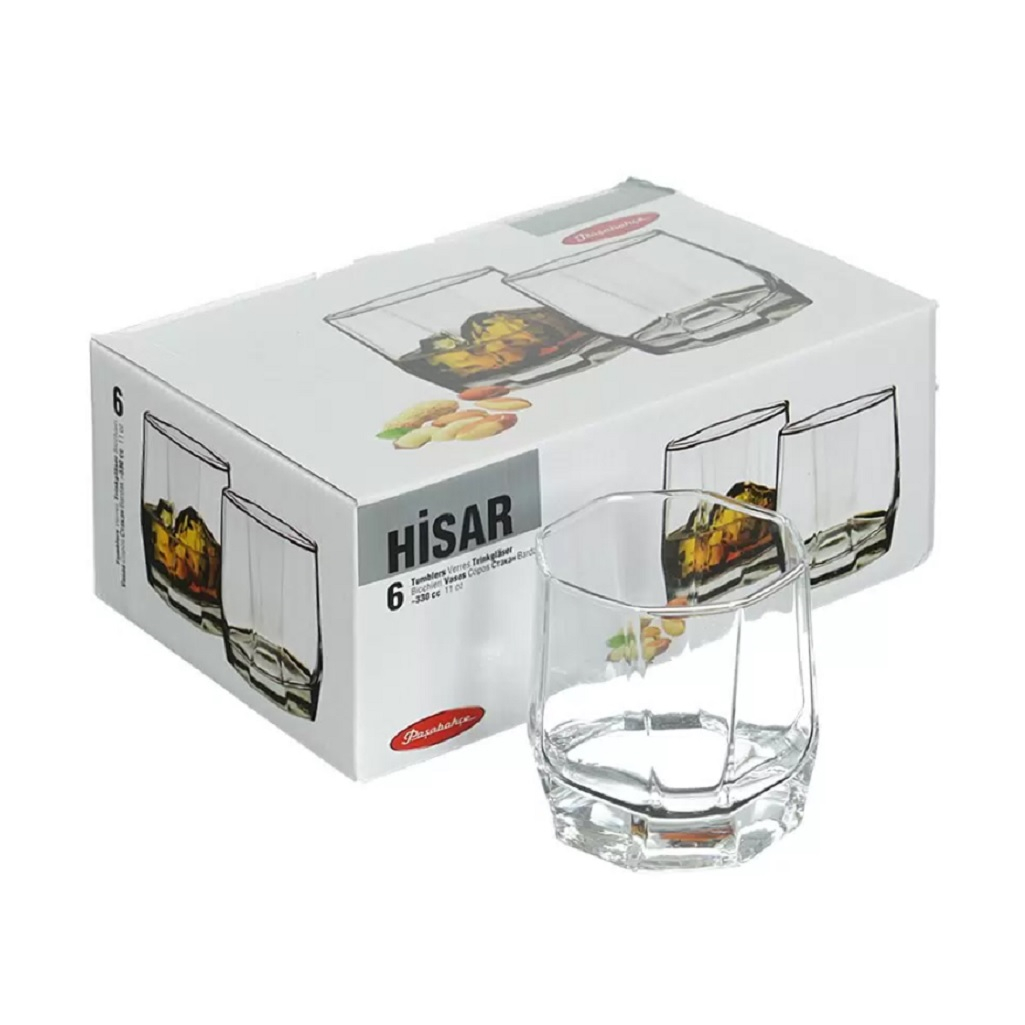 Набор стаканов Pasabahce Hisar 42855B для виски, 330 мл, в упаковке 6 штук