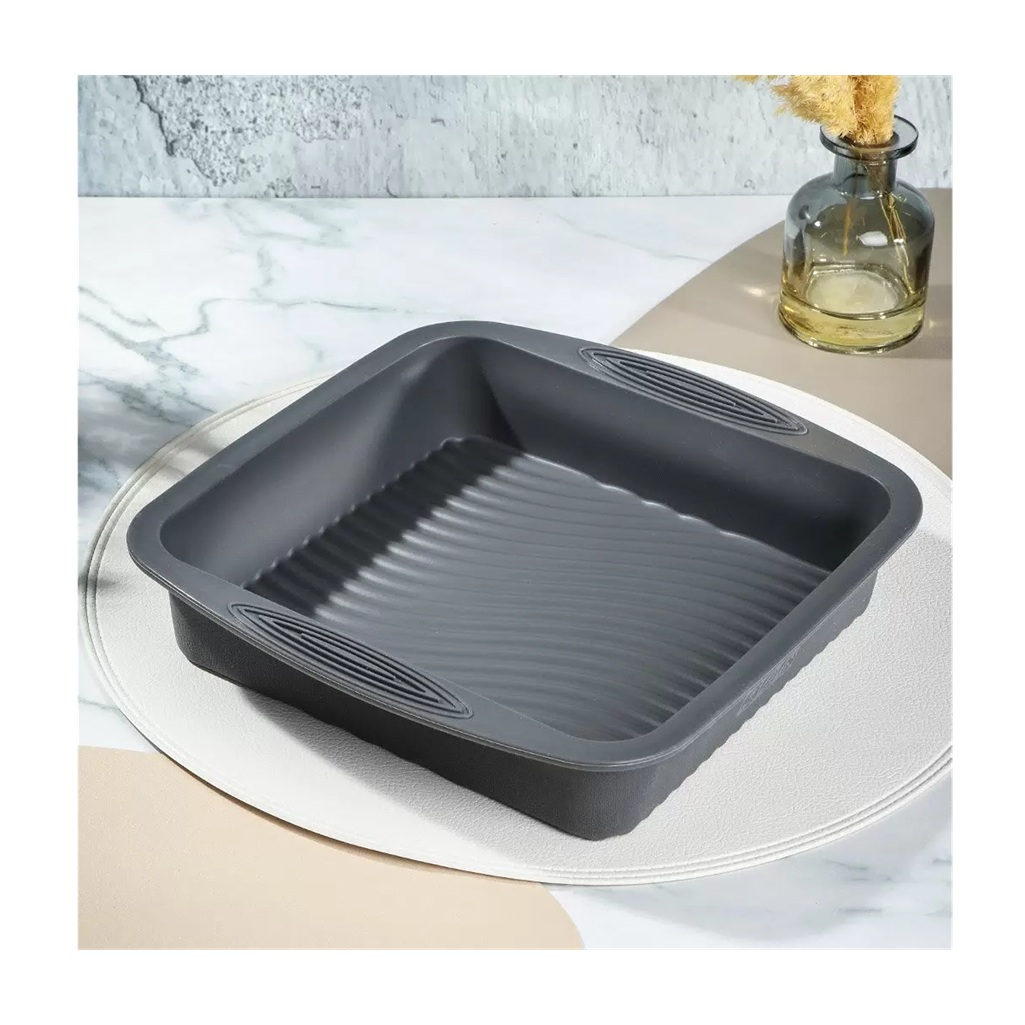 Форма для выпечки Daniks Графит, квадратная, силикон, серая, 50х245х265 мм