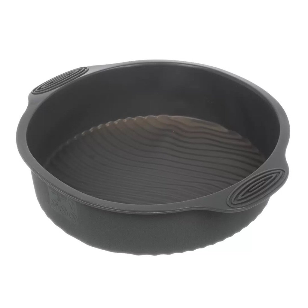 Форма для выпечки Daniks Графит, круглая, силикон, серая, 60х240х285 мм