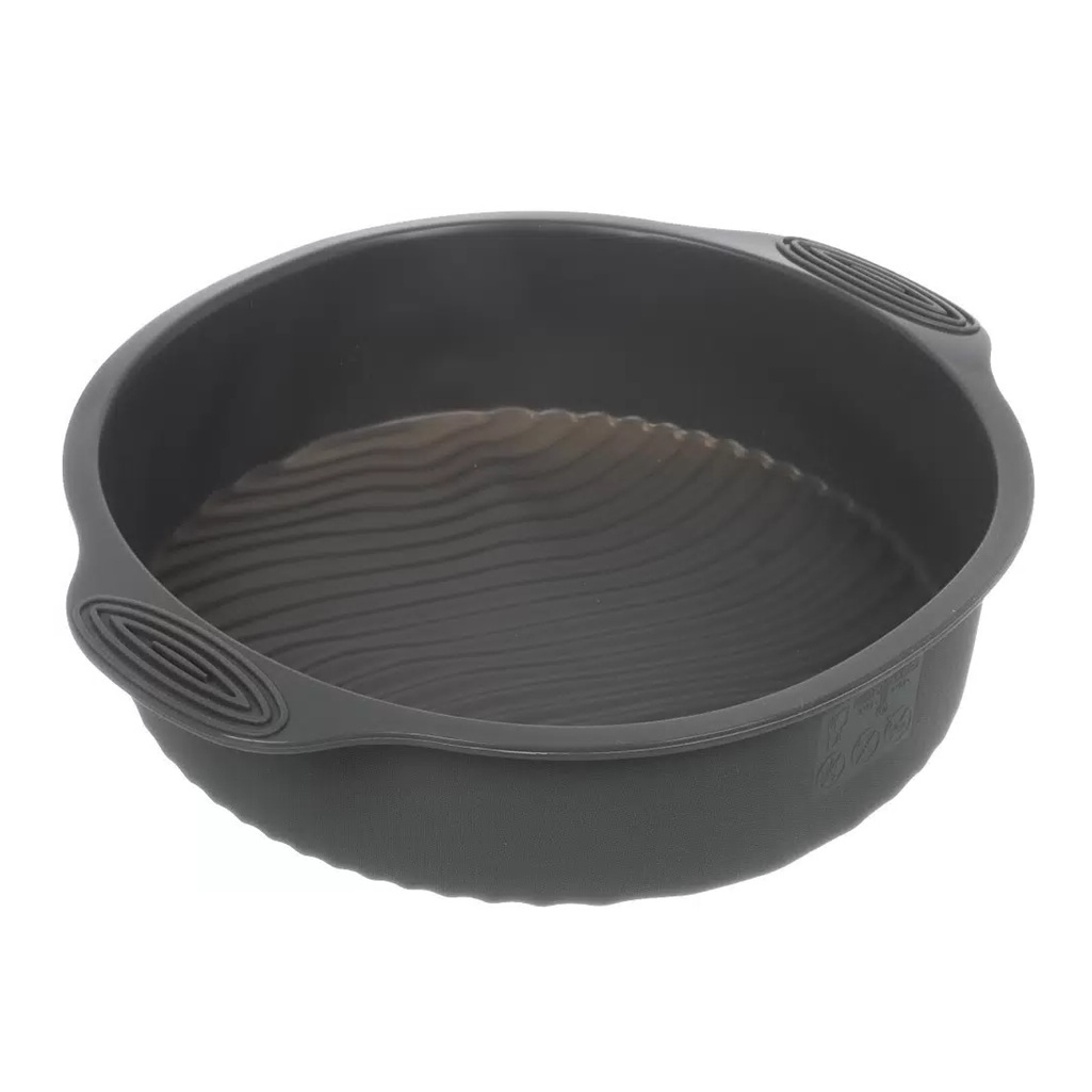 Форма для выпечки Daniks Графит, круглая, силикон, серая, 60х240х285 мм