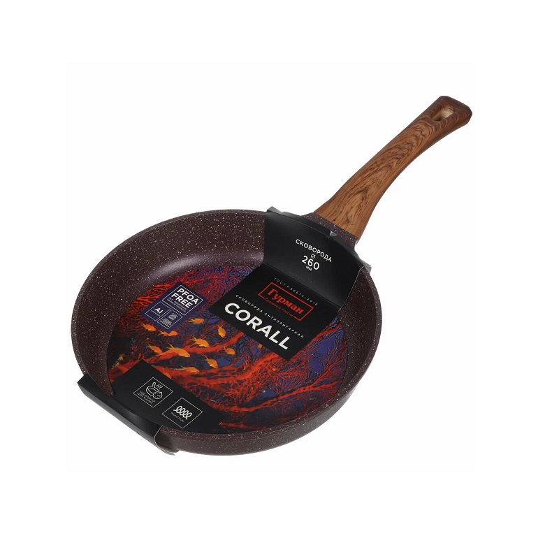 Сковорода Coral Гурман антипригарное покрытие, индукция 26 см