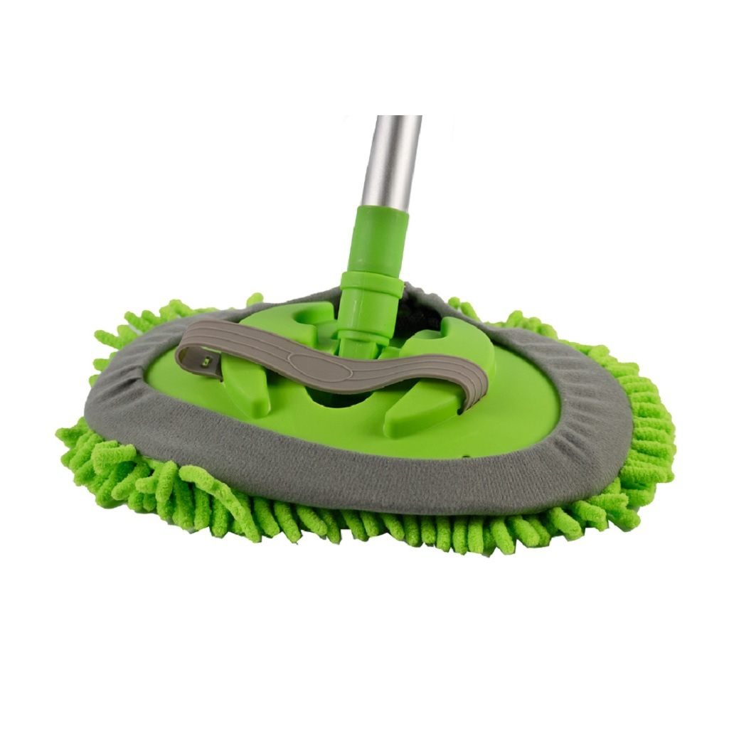 Швабра для пола Doм-Doм насадка микрофибра 17х25 см, телескопический черенок 70-160 см