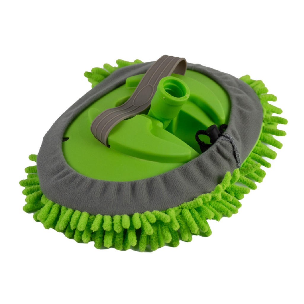 Швабра для пола Doм-Doм насадка микрофибра 17х25 см, телескопический черенок 70-160 см