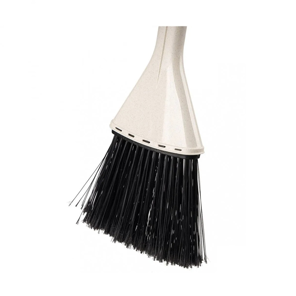 Веник Homver Malta средняя жесткость, пластик, бежевый, 5х23х76 см