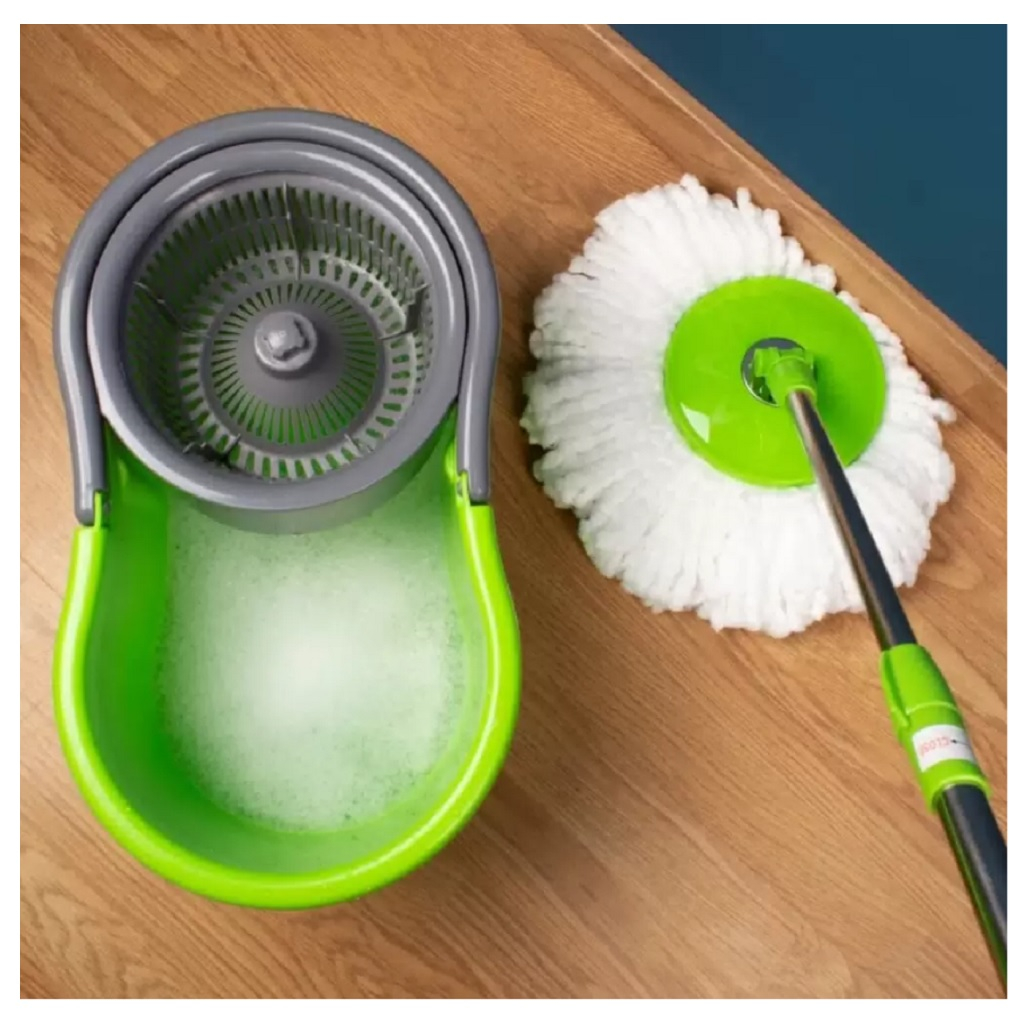 Набор для уборки York Azur, круглая швабра с вращающимся отжимом, микрофибра