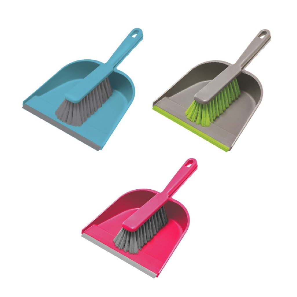 Комплект для уборки York Щетка-сметка + совок с резинкой, закругленные края