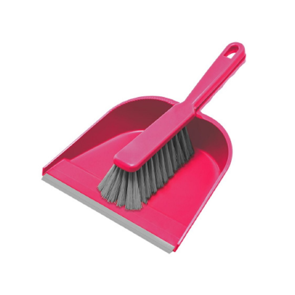 Комплект для уборки York Щетка-сметка + совок с резинкой, закругленные края