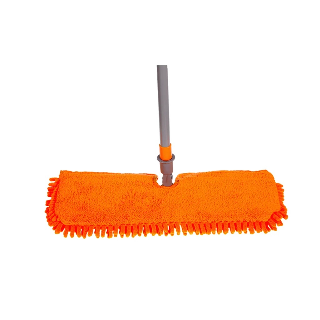 Швабра для пола OfficeClean двусторонняя насадка, микрофибра, телескопическая ручка 70х120 см