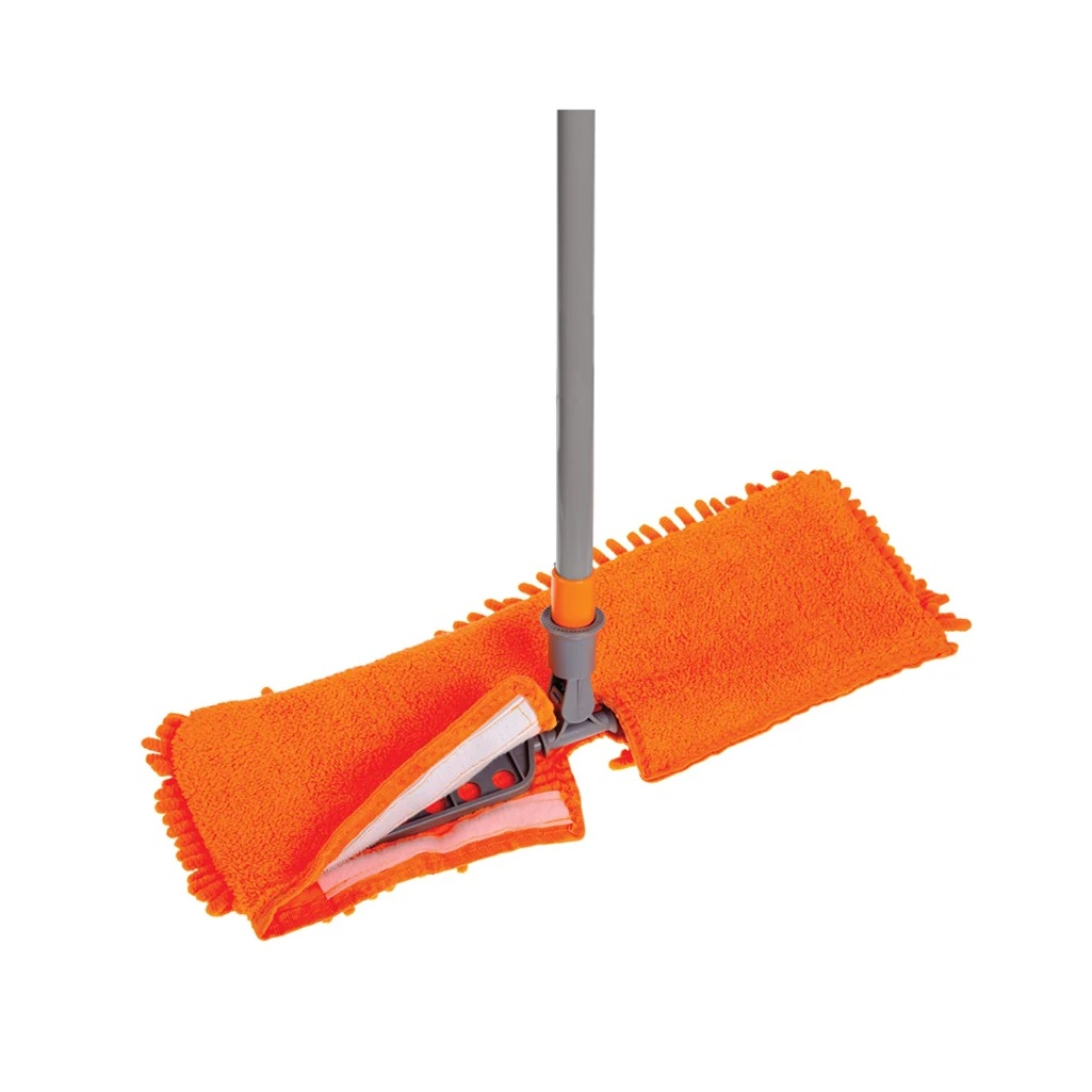 Швабра для пола OfficeClean двусторонняя насадка, микрофибра, телескопическая ручка 70х120 см