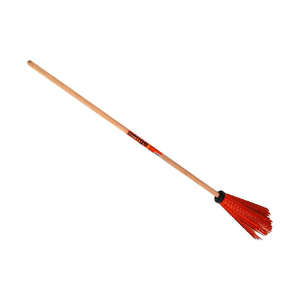 Метла круглая с деревянным черенком 76010 Для уборки приусадебных участков, садовых дорожек
