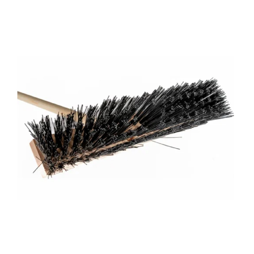 Щетка Зубр уличная, с деревянной ручкой, волокно 90 мм, ПЭТ, 140 см для уборки