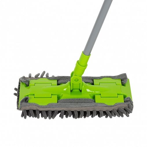 Швабра для пола CLAMP микрофибра телескопическая 72-120 см на защелках РЫЖИЙ КОТ