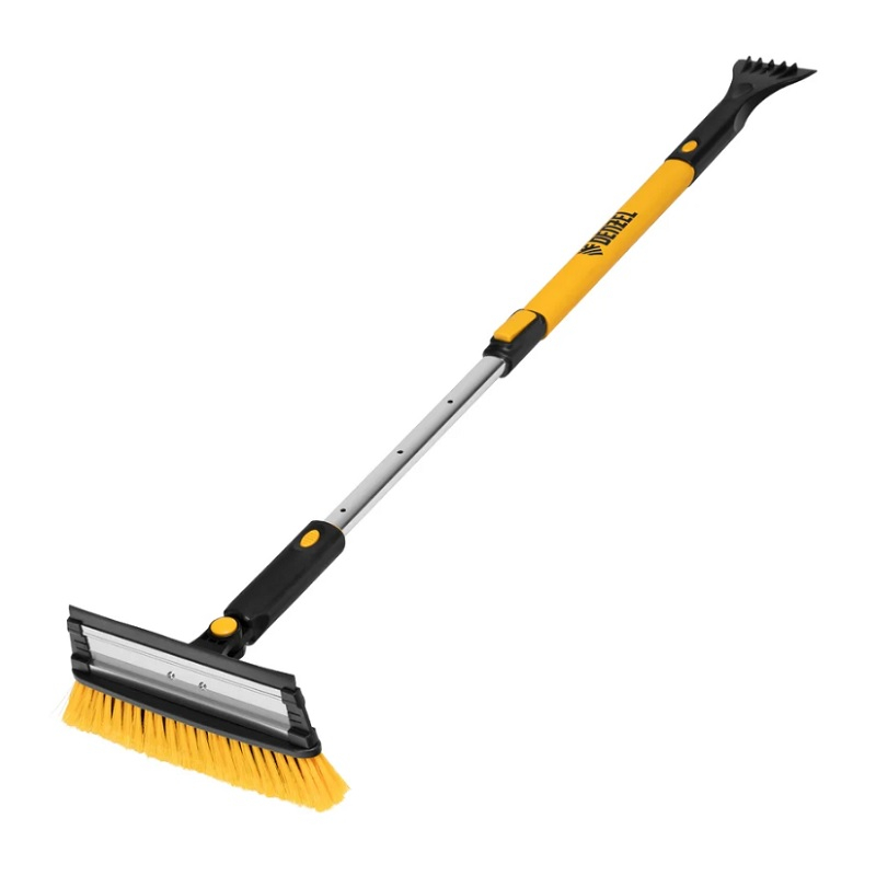 Щетка-сметка Denzel для снега со скребком поворотная голова водосгон 900-1200 мм