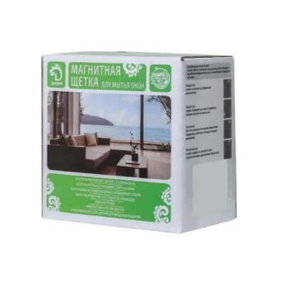 Магнитная щётка для мытья окон с двух сторон Доляна, треугольная, с водосгоном, на стекло 3-8 мм