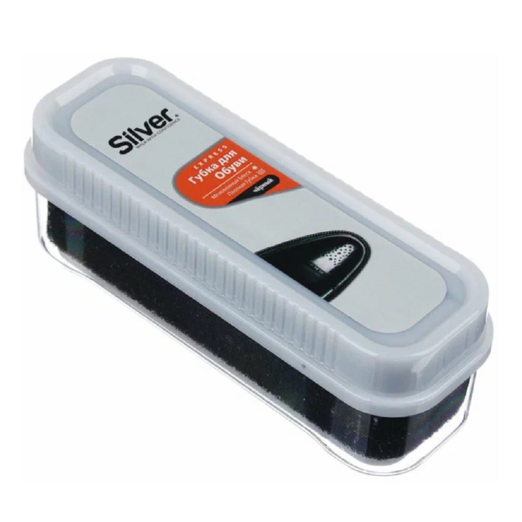 Губка Silver для обуви, придающая блеск, черная 48 шт. PS3001-01