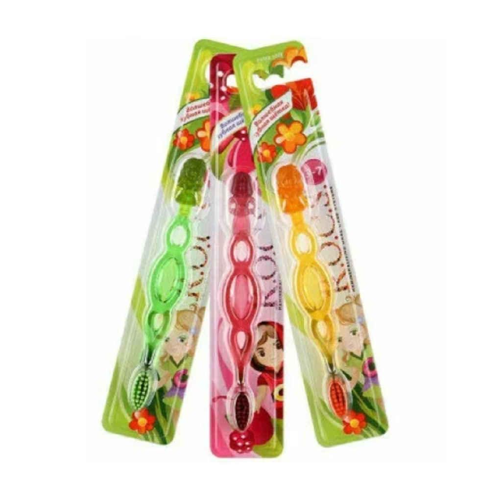 Щетка зубная Rocs Kids для детей от 3 до 7 лет, полиамидная нить, для чистки зубов