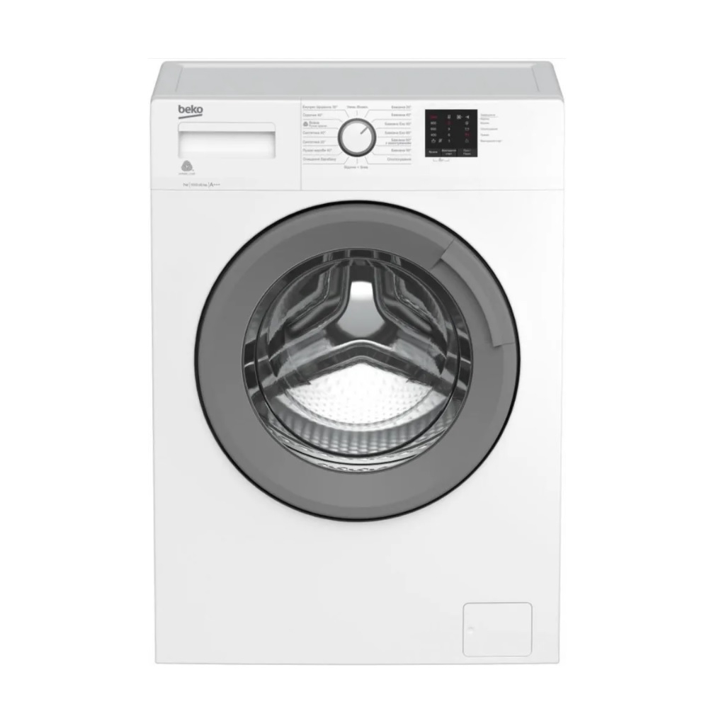 Машина стиральная Beko RGE78511XSW с фронтальной загрузкой, 7 кг 1000 об в мин, узкая, белая