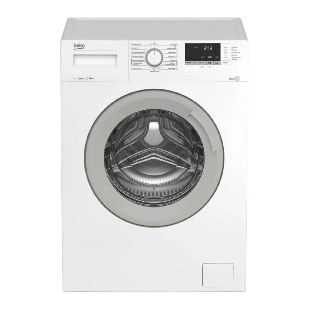 Машина стиральная Beko WSDN63512ZSW с фронтальной загрузкой, 6 кг 1000 об. в мин, с паром, белая