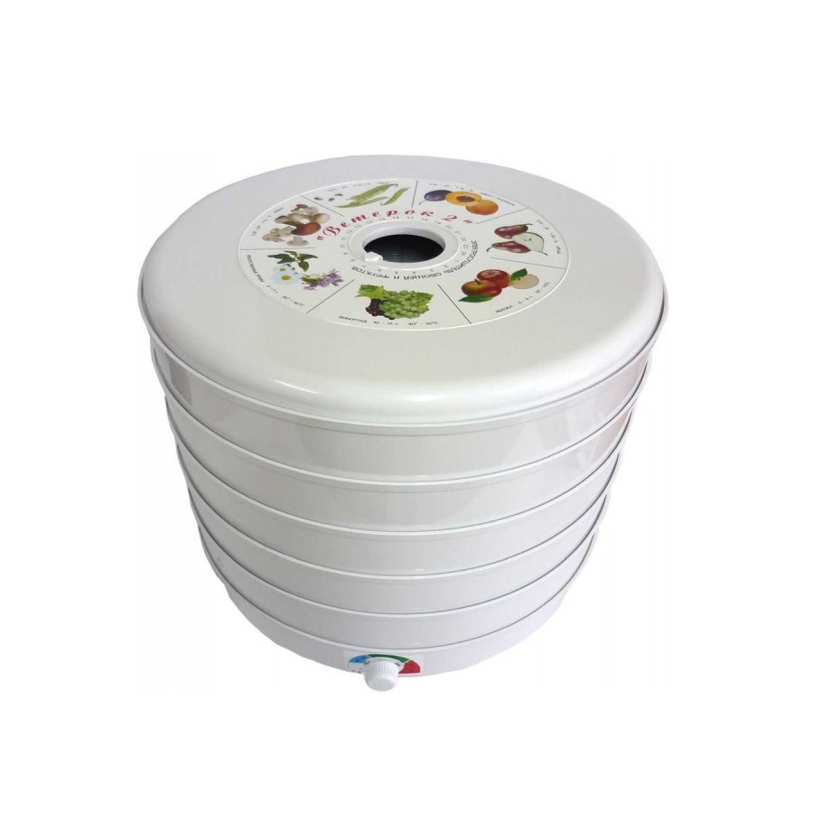 Электросушилка для овощей и фруктов Ветерок-2, 5 поддонов, белая, ЭСОФ-2-0,6/220, 600 Вт