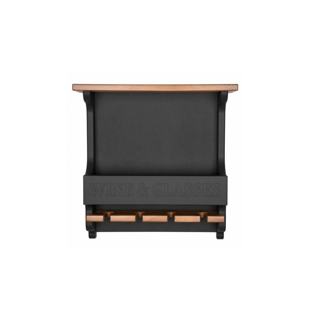 Винная полка Wine & Glasses, 500х510х140 мм, береза, фанера, графит