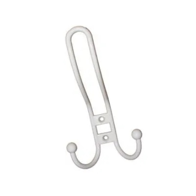 Крючок прутковый 1205L 2-х рожковый белый 00-00002993