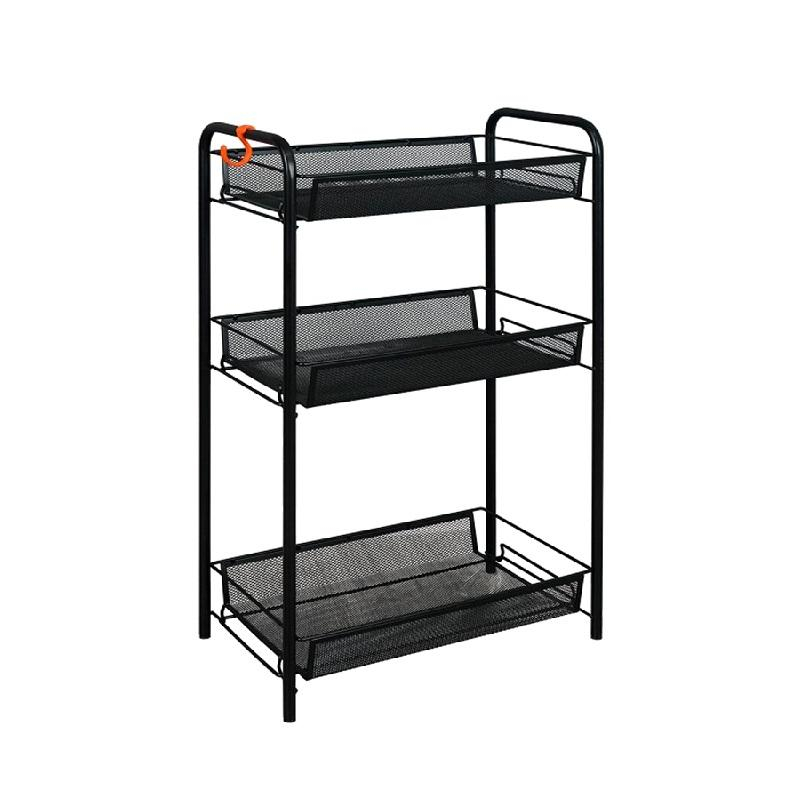 Этажерка ЛАДЬЯ 2 440х250х755 мм 3 корзины чёрная