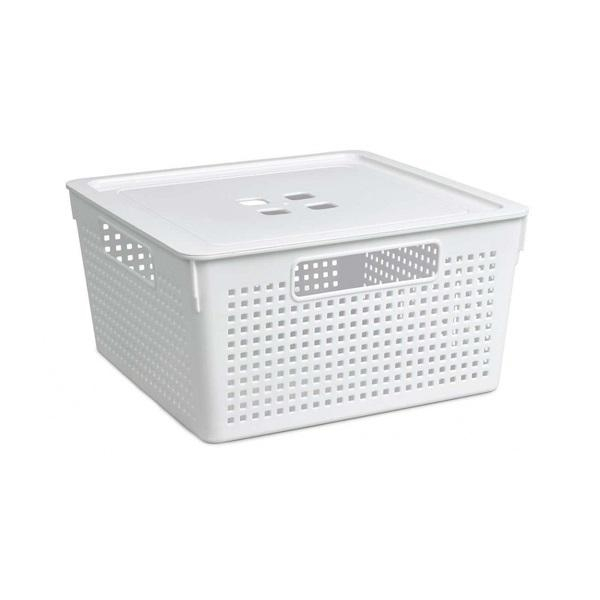 Коробка для хранения квадратная Лофт с крышкой 11л 290х290х151 Виолет