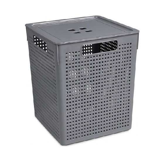 Коробка для хранения квадратная Лофт с крышкой 23л 294х294х301мм Виолет