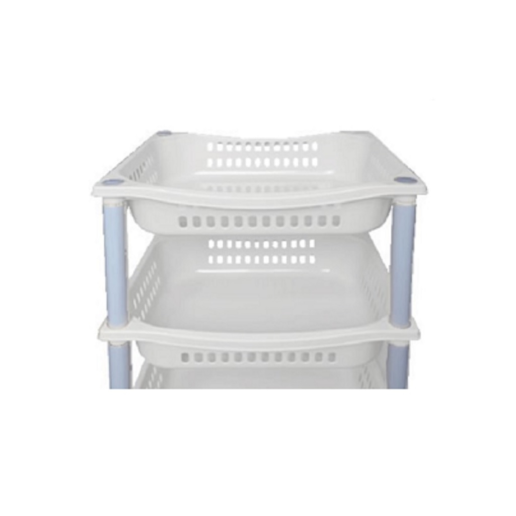 Этажерка 4 полки 85х36х30 см пластик белый мрамор MPG7341 Мультипласт