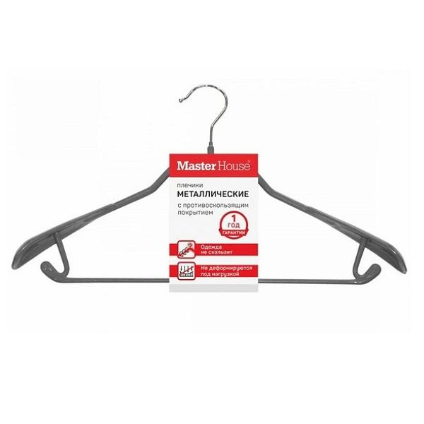 Вешалка-плечики с противоскользящим покрытием Master House серый 41 см 60526 