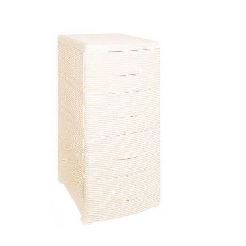 Комод четырехсекционный Violet Ротанг, слоновая кость