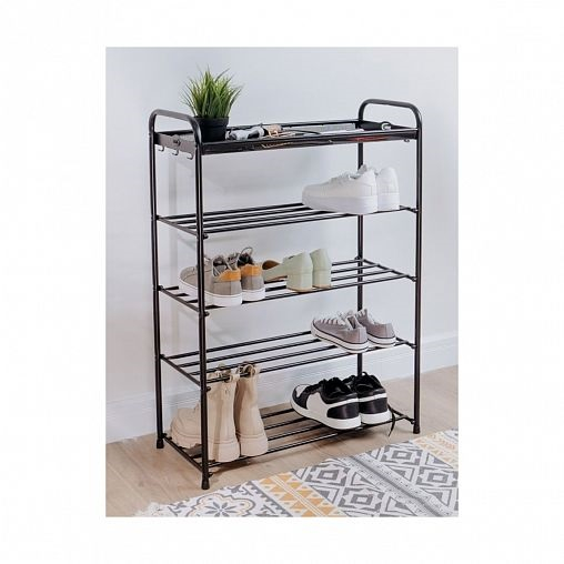 Подставка для обуви Альфа15, 5 полок, 650*300*950мм, черный, ПДОА 15М
