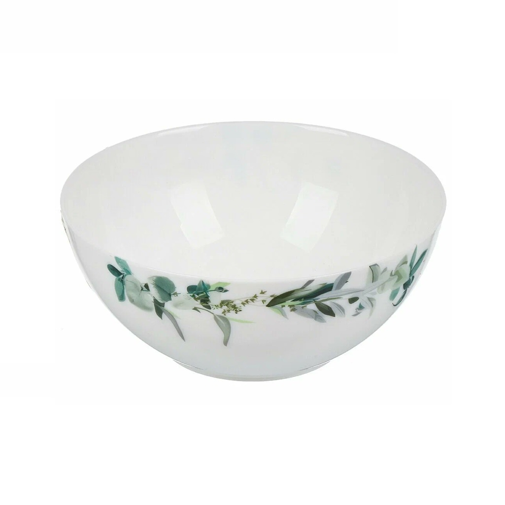 Салатник Daniks LHW-90 Эвкалипт стеклокерамика, круглый 23 см, белый 2л