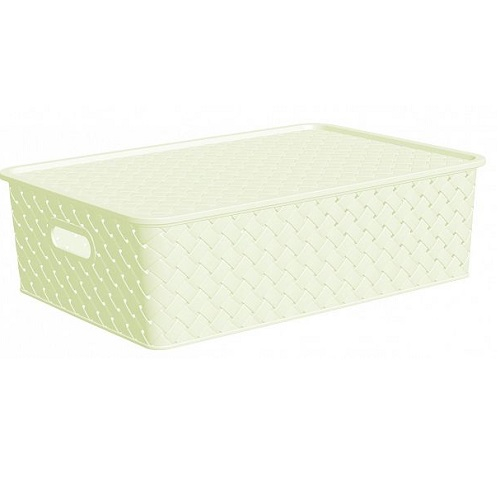 Корзинка Violet Береста для хранения с крышкой 3 л, 235х173х105 мм, слоновая кость 521126