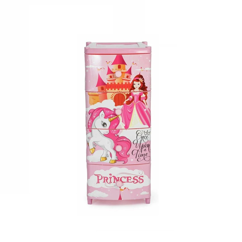 Комод Эльфпласт Замок пластиковый 4-х секционный с рисунком