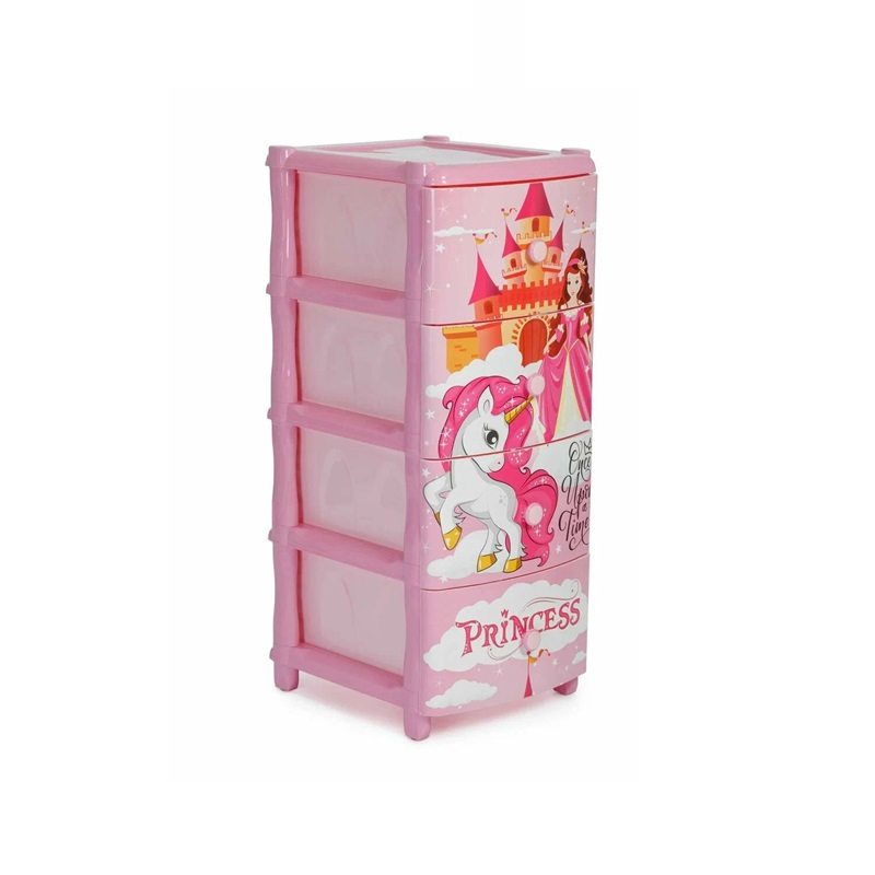 Комод Эльфпласт Замок пластиковый 4-х секционный с рисунком