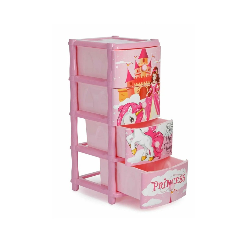 Комод Эльфпласт Замок пластиковый 4-х секционный с рисунком