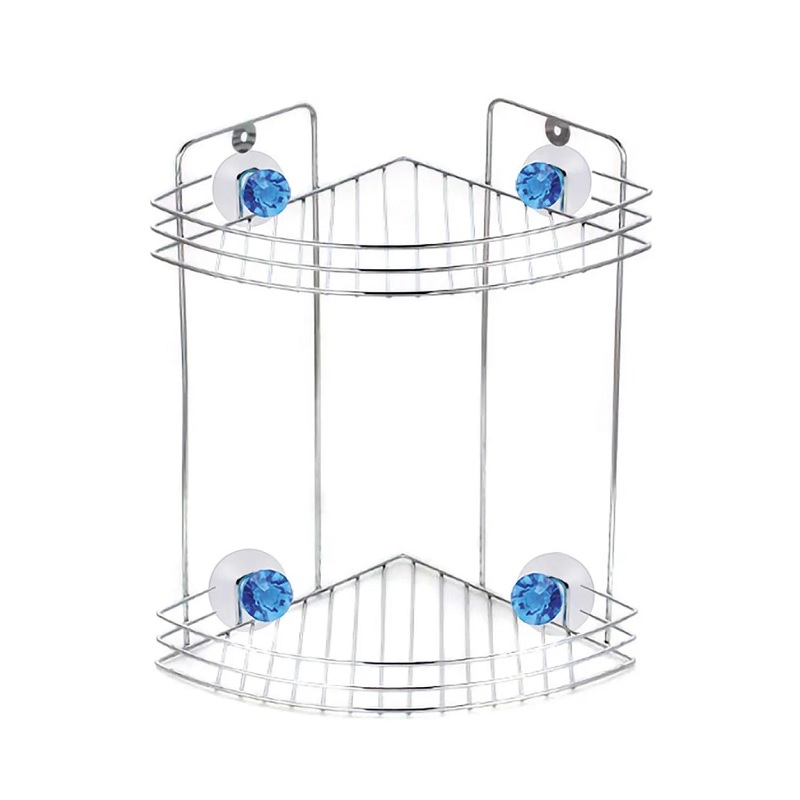 Полка для ванной угловая Рыжий кот Бриллиант двухъярусная 19x19x29 см