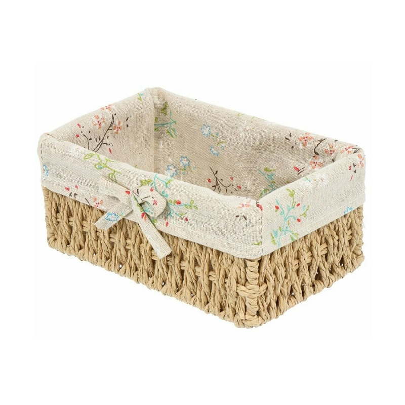 Корзина плетеная Y4-7679 прямоугольная, бежевая 20х13х9 см