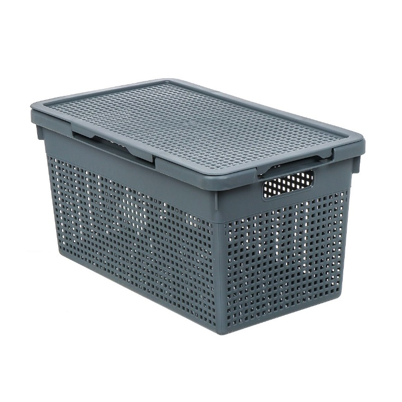 Корзина для хранения Violet Лофт прямоугольная серая, 21 л 45х26х24 см