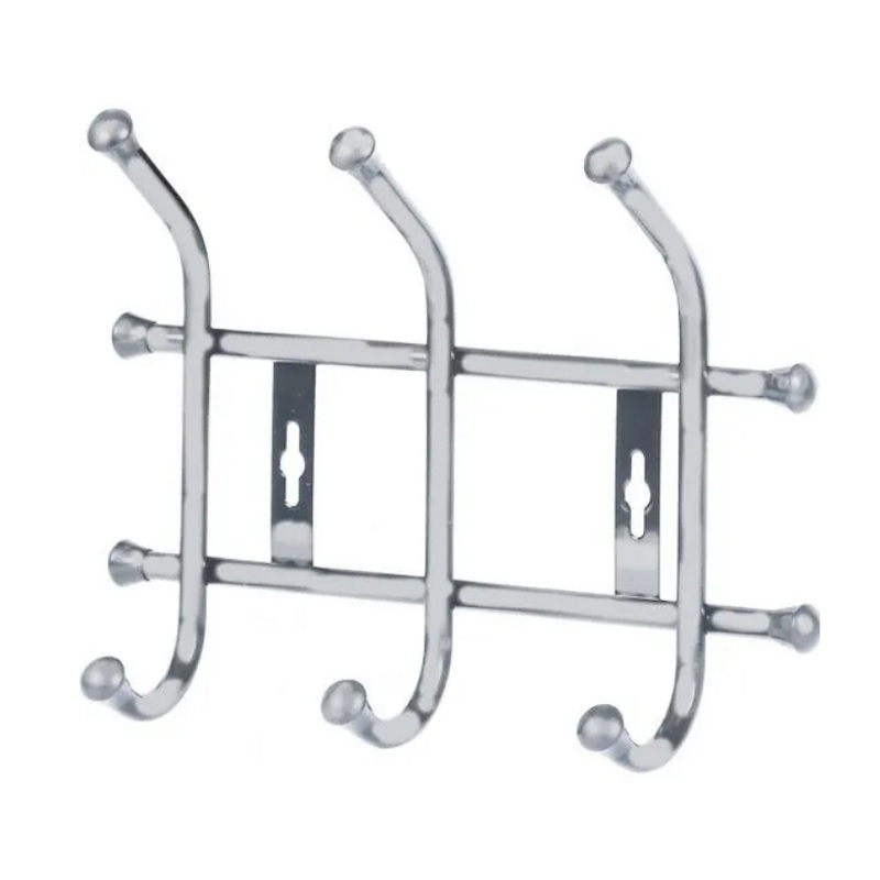 Вешалка настенная Nika 3 крючка серая 280х215х85 мм