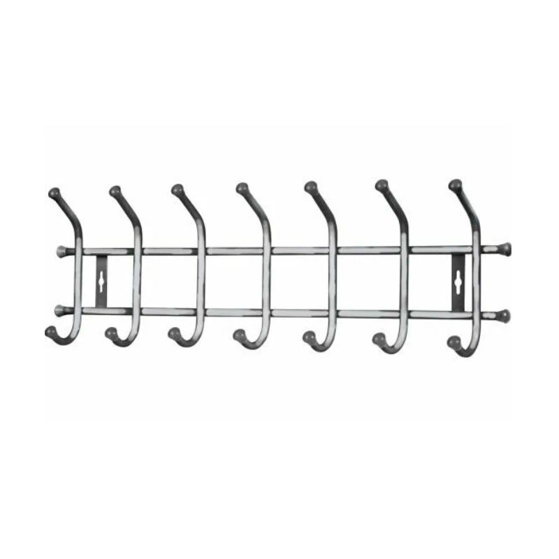 Вешалка настенная Nika 7 крючков серая 685х215х85 мм