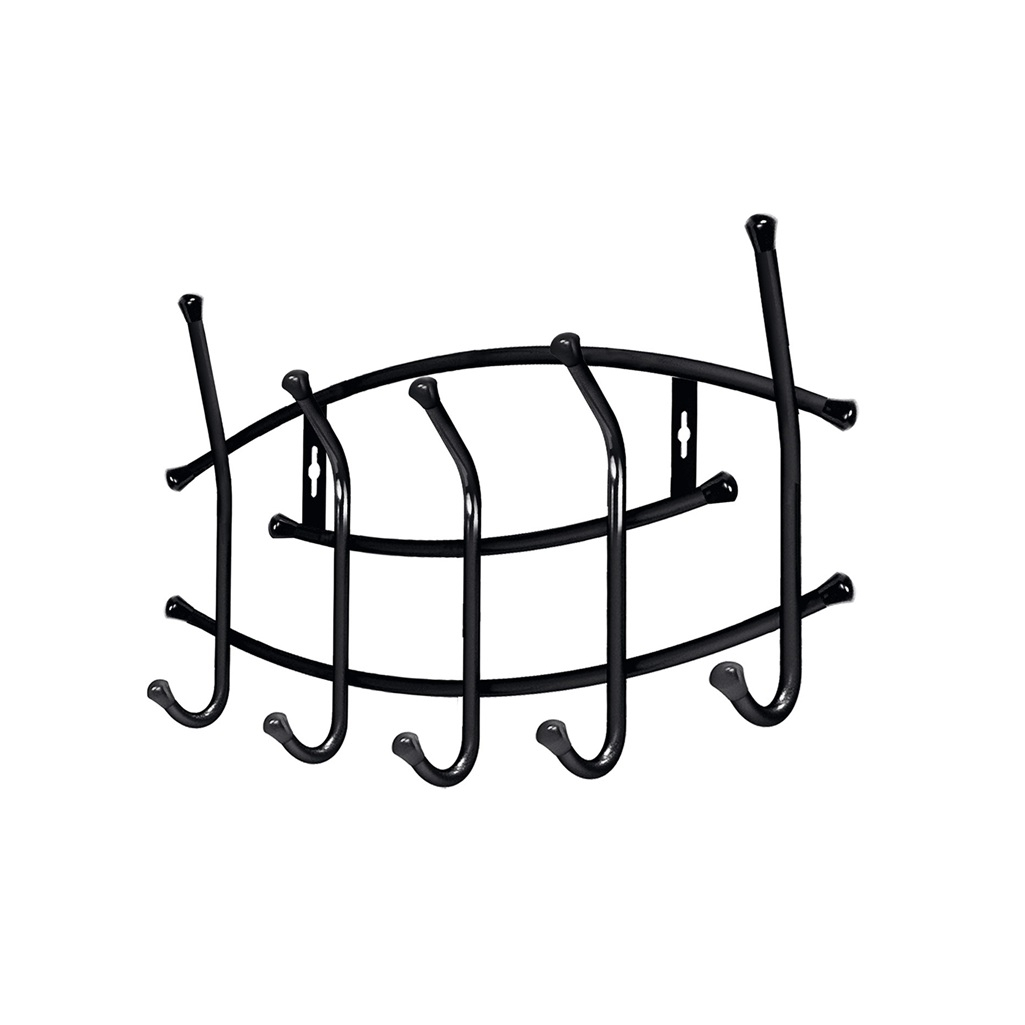 Вешалка настенная Nika Премиум 5 крючков чёрная 85х300х440мм