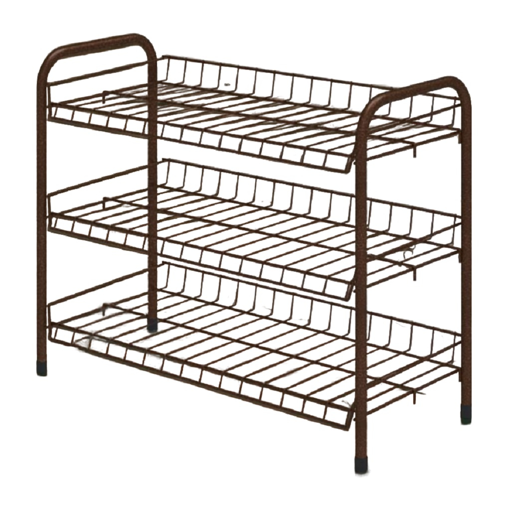 Этажерка для обуви Nika ЭТ5, металлическая, 3 полки, медный антик 660х520х280 мм