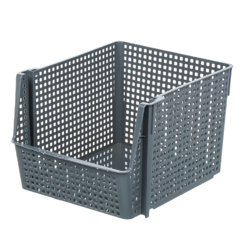 Корзина для хранения Violet Лофт пластиковая, штабелируемая, серая 10 л 180х250х294 мм 275115