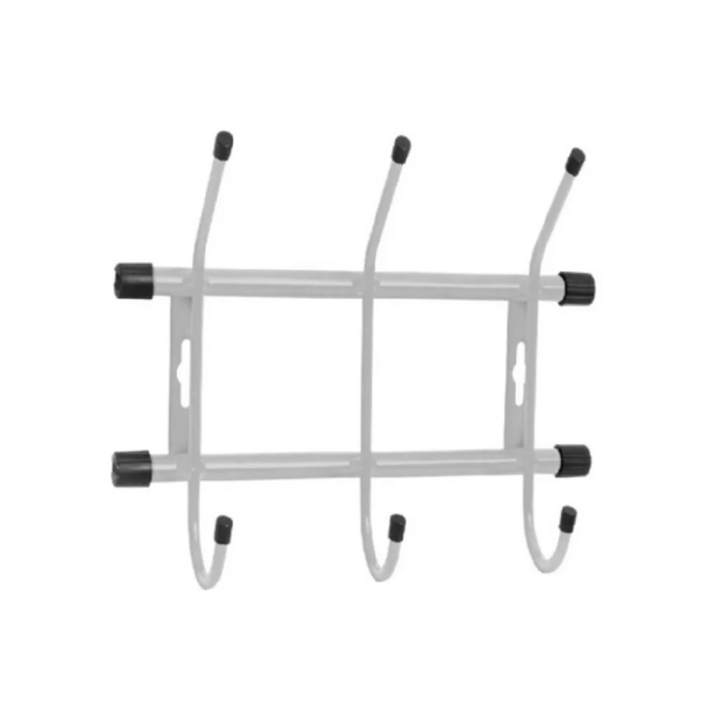 Вешалка настенная Nika ВН3/МС, 3 крючка, порошковое покрытие, матово-серая 6.7х18х28.5 см